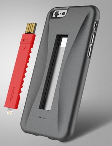 iPhone 6 Plus Rock Slider Case with Built in Charging Cable