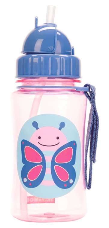 Skip Hop Zoo Little Kid Straw Bottle Butterfly