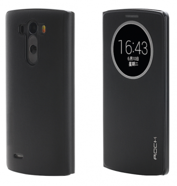 LG G3 Rock Quick Circle Leather Case Black