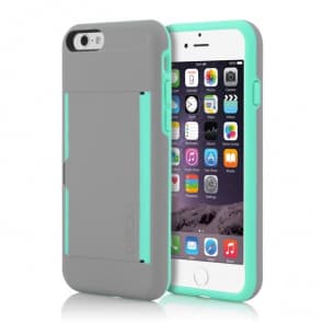 iPhone 6 Incipio Stowaway Gray Teal Credit Card Case With Stand