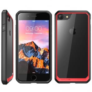 SUPCASE Unicorn Beetle Series Hybrid Clear Case for iPhone 7 - Red Black
