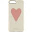 IPHORIA Pink Heart Patch Leather Case for iPhone 6 6s White