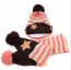 Soft Stripes Knitted Hat & Scarf Set Kids Baby
