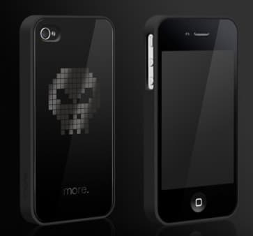 Mere Cubic Sort Eksklusiv Kollektion TPU Taske til iPhone 4 / 4S - Skull