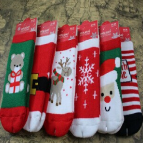 Set om 6 julhelgen Socks Santa Ren Snowflakes småbarn Barn Barn